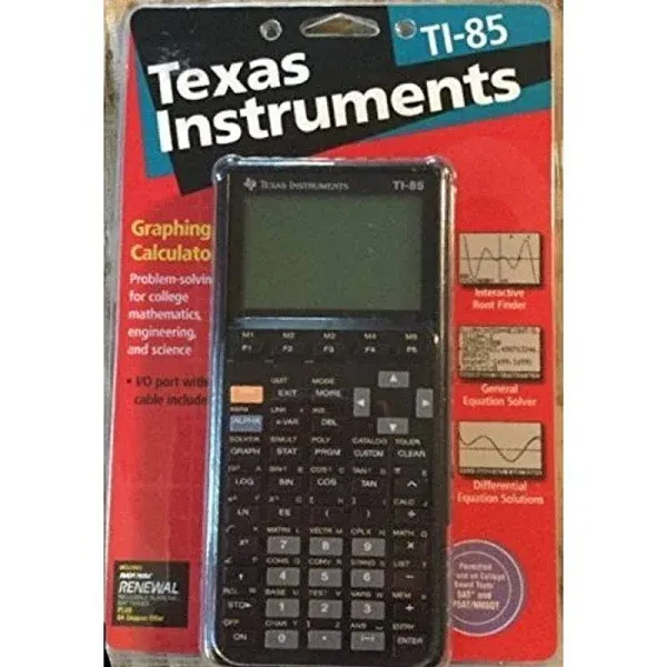 Texas Instruments TI-85 Graphing Calculator With Cover Black ,Tested