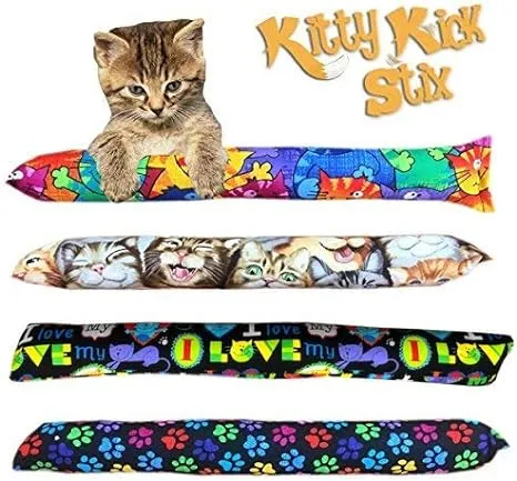 Kitty Kick Stix 15" Original Catnip Kicker Toy (Set of 2), Handmade in USA by Cat Lovers, Interactive Natural Cat & Kitten Toy, Packed with 100% Potent Catnip for All Breeds (Mystery)