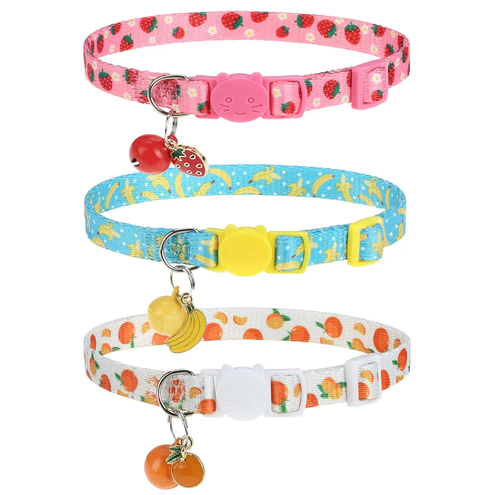 VKPETFR Breakaway Cat Collars with Bell &amp; Cute Pendants, 3 Pack Adjustable Sa...