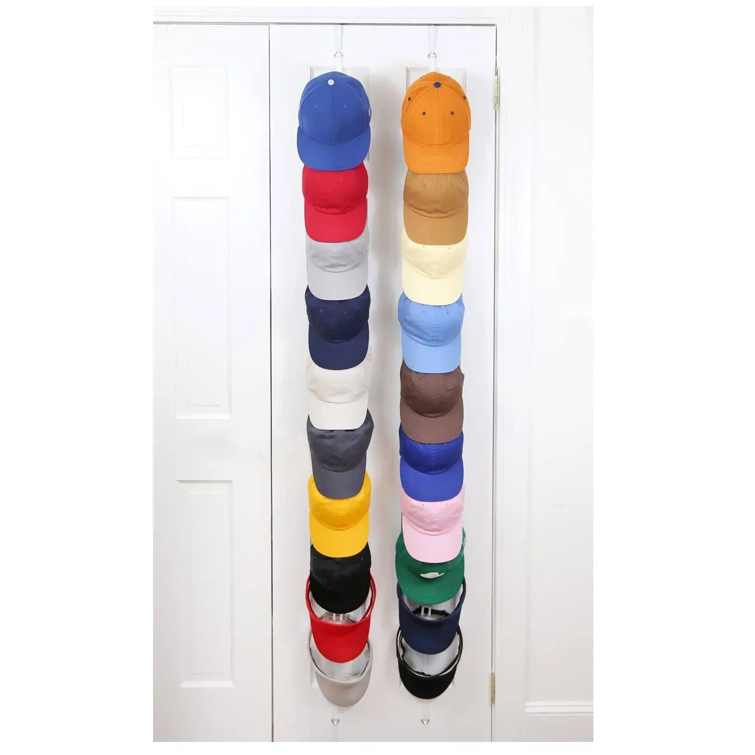 40 caps Over Door Organizer Baseball Hat Organizer Fitted &amp; Adjustable