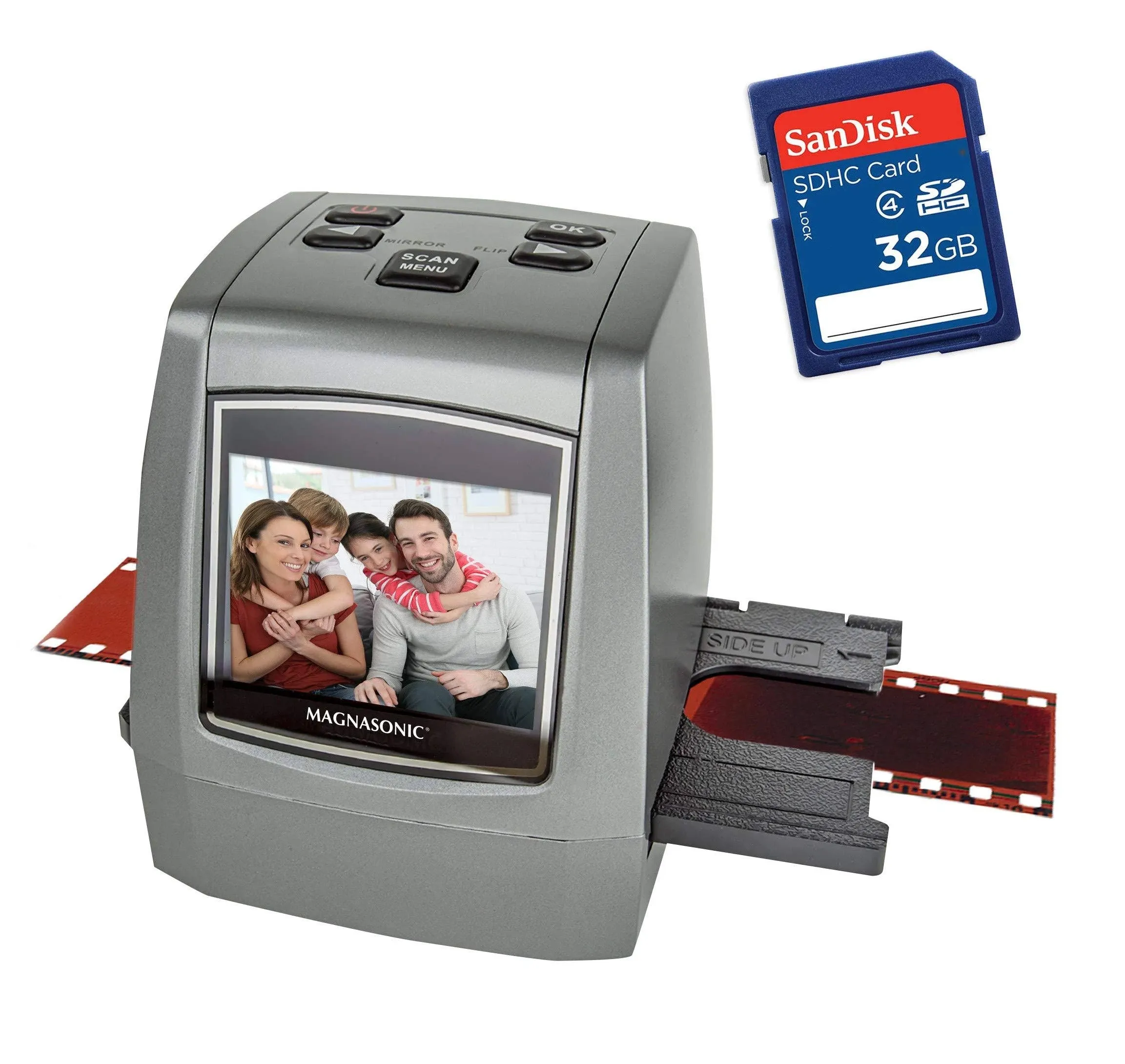 Magnasonic All-In-One High Resolution 24MP Film Scanner with bonus 32GB SD card