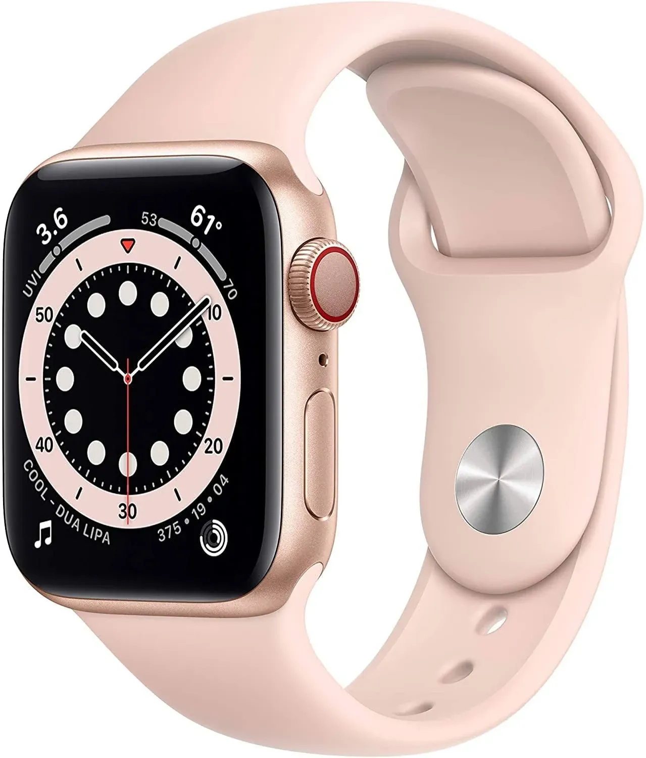 Apple Watch Series 6 - 40mm - GPS + Cellular - Gold Aluminum Case - Pink Sand Sport Band