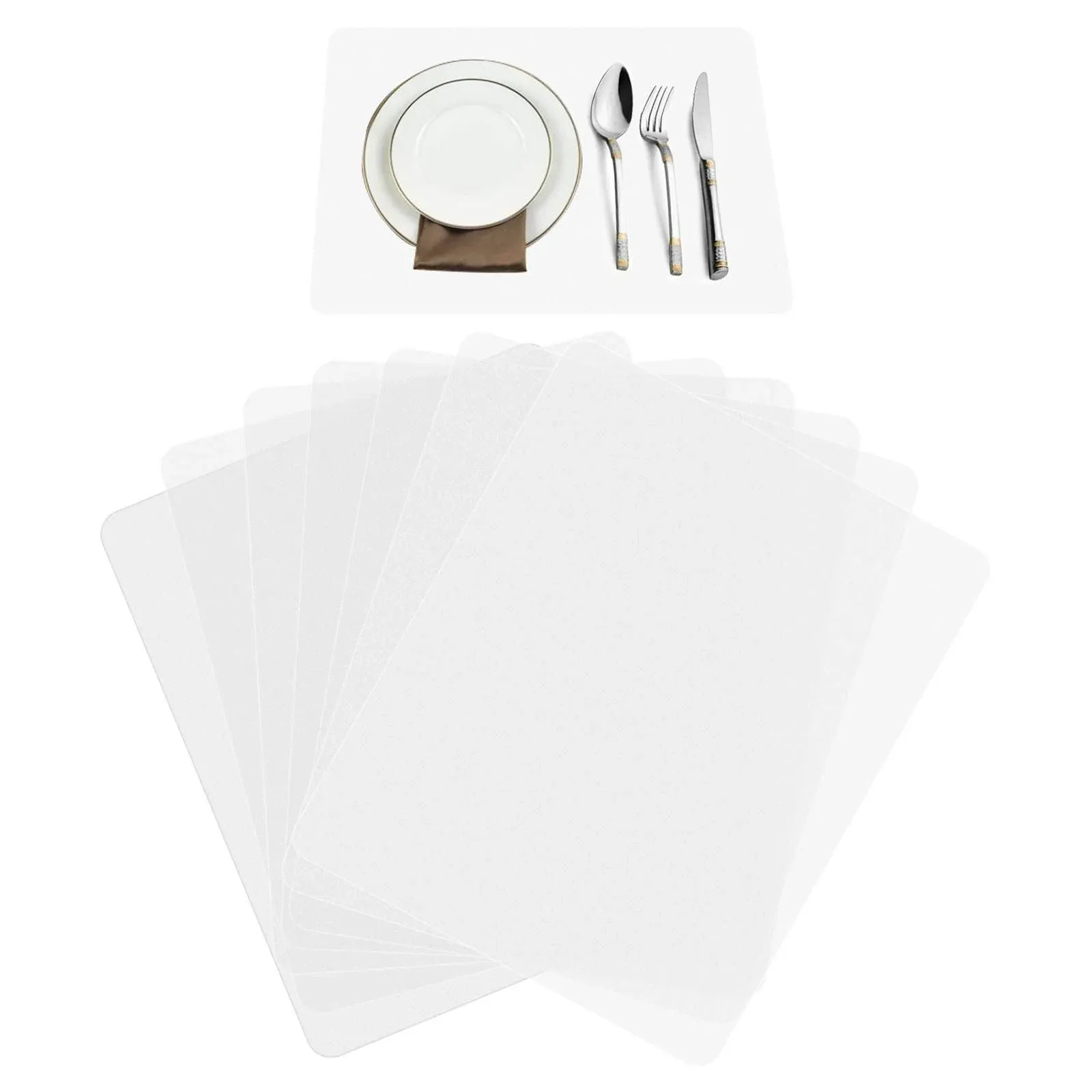 Plastic Placemats For Dining Table Translucent Placemats 8 Pcs Heat Resistant Wa