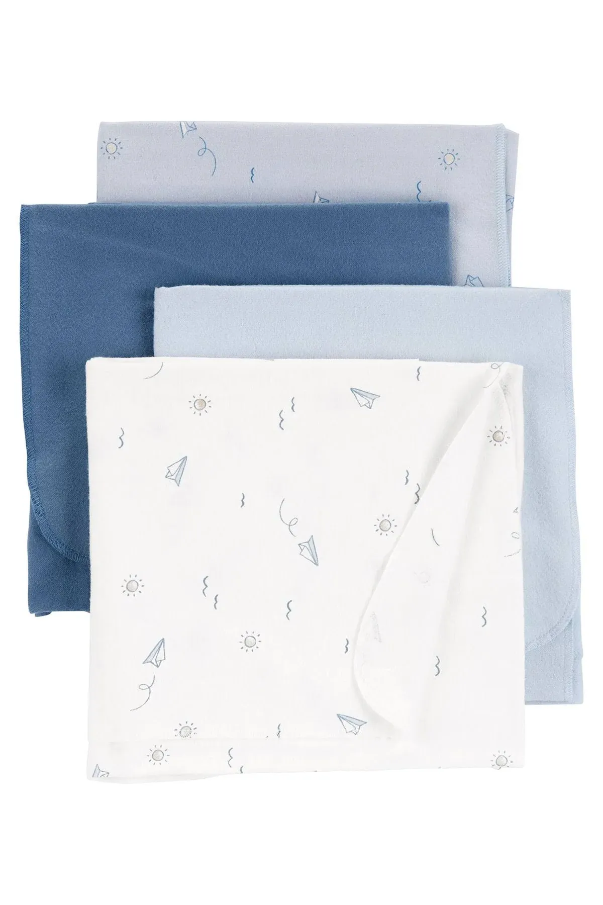 Carter's Baby Boys 4-Pack Receiving Blankets OSZ Blue