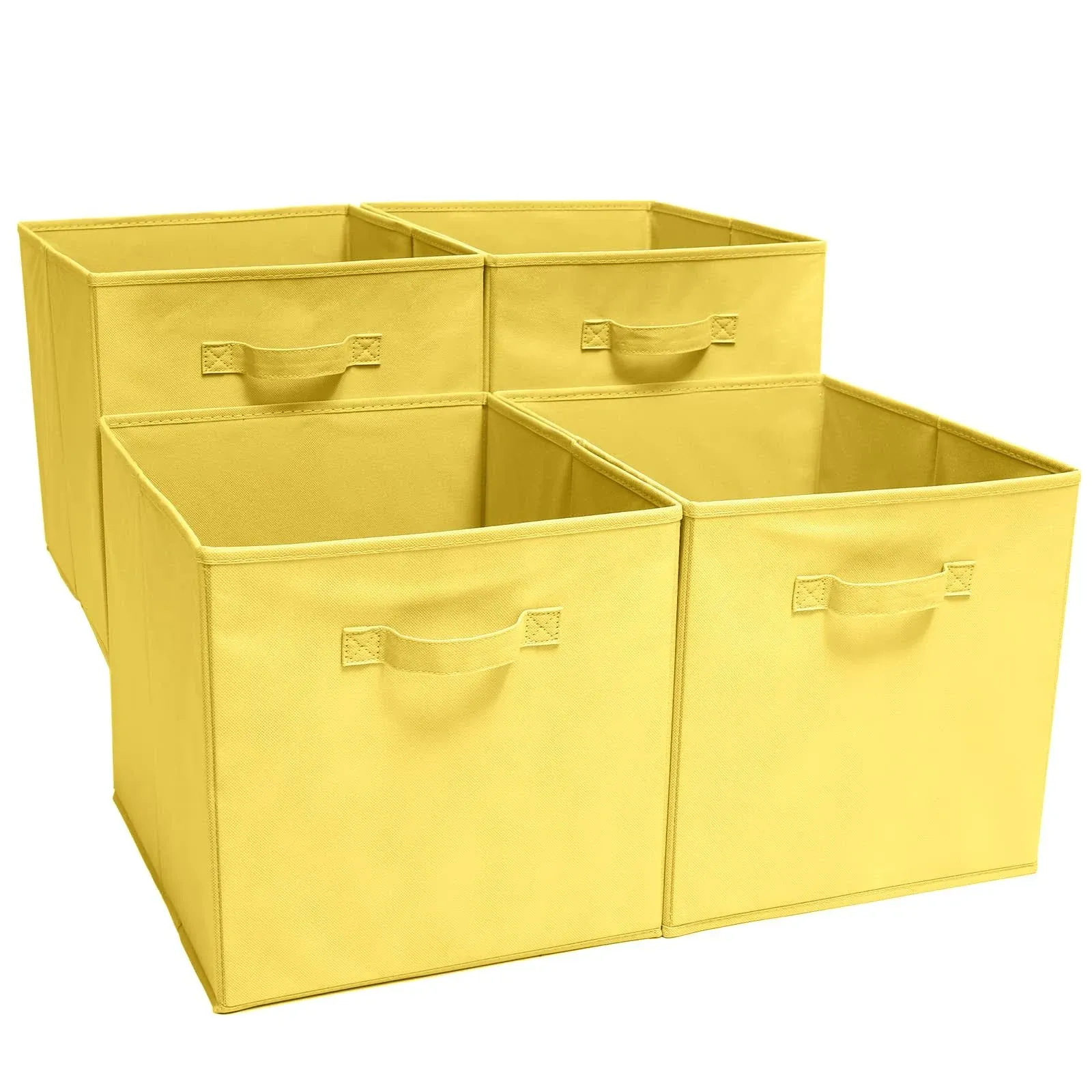 Ezoware Set of 4 Foldable Fabric Basket Bins, 13"x15"x13" Collapsible Storage ...