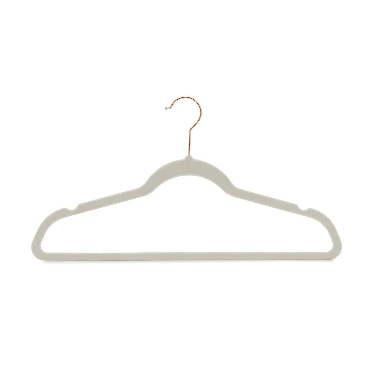 Amazon Basics Slim, Velvet, Non-Slip Suit Clothes Hangers, Ivory/Rose Gold - Pack of 30