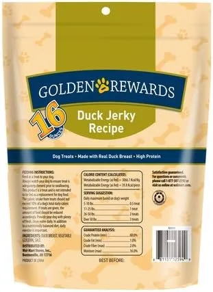 Golden Rewards Duck Flavor Jerky Dog Treats, 16 oz.