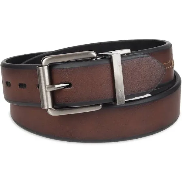 Boys Youth Brown Black Reversible Genuine Leather Belt Large 30-32 12LV02G6