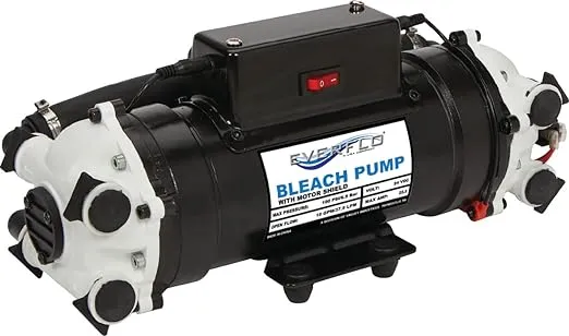 Everflo Soft Wash (Bleach) 24V Dual Head Diaphragm Pump - 10.0GPM, 100 PSI Max, QA Ports