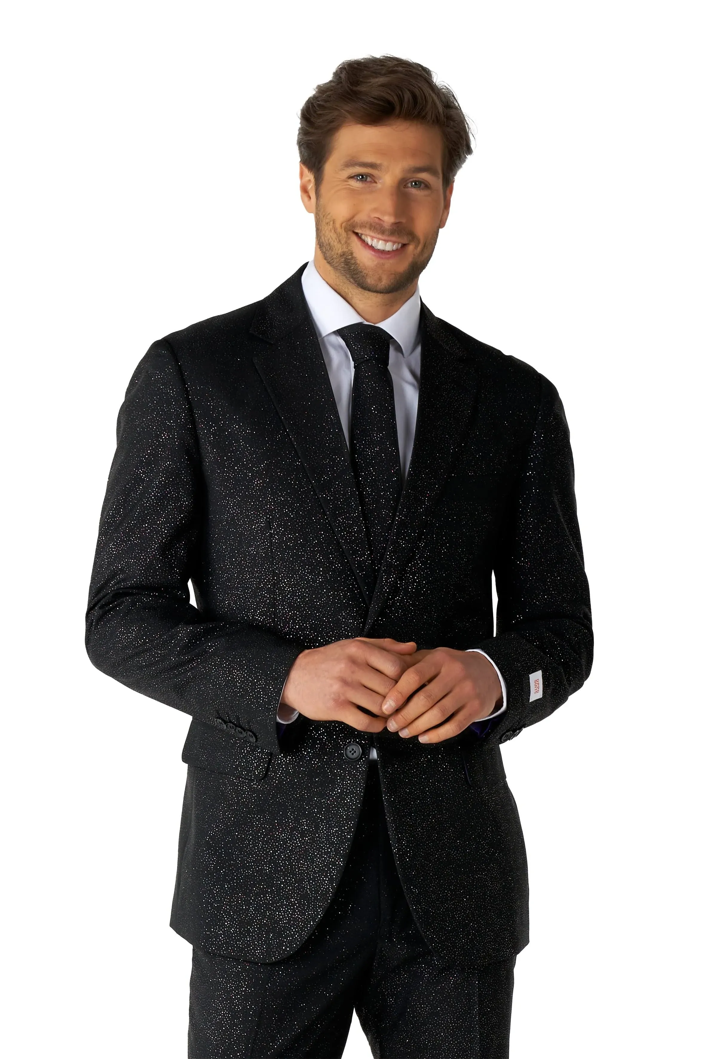 OppoSuits Men's Suit - Glitzy Glitter - Black - Size: US 38