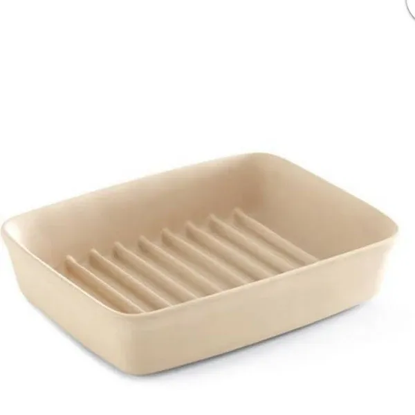 Pampered Chef Small Ridged Baker Stoneware Bakeware Pan Model Baking 1342