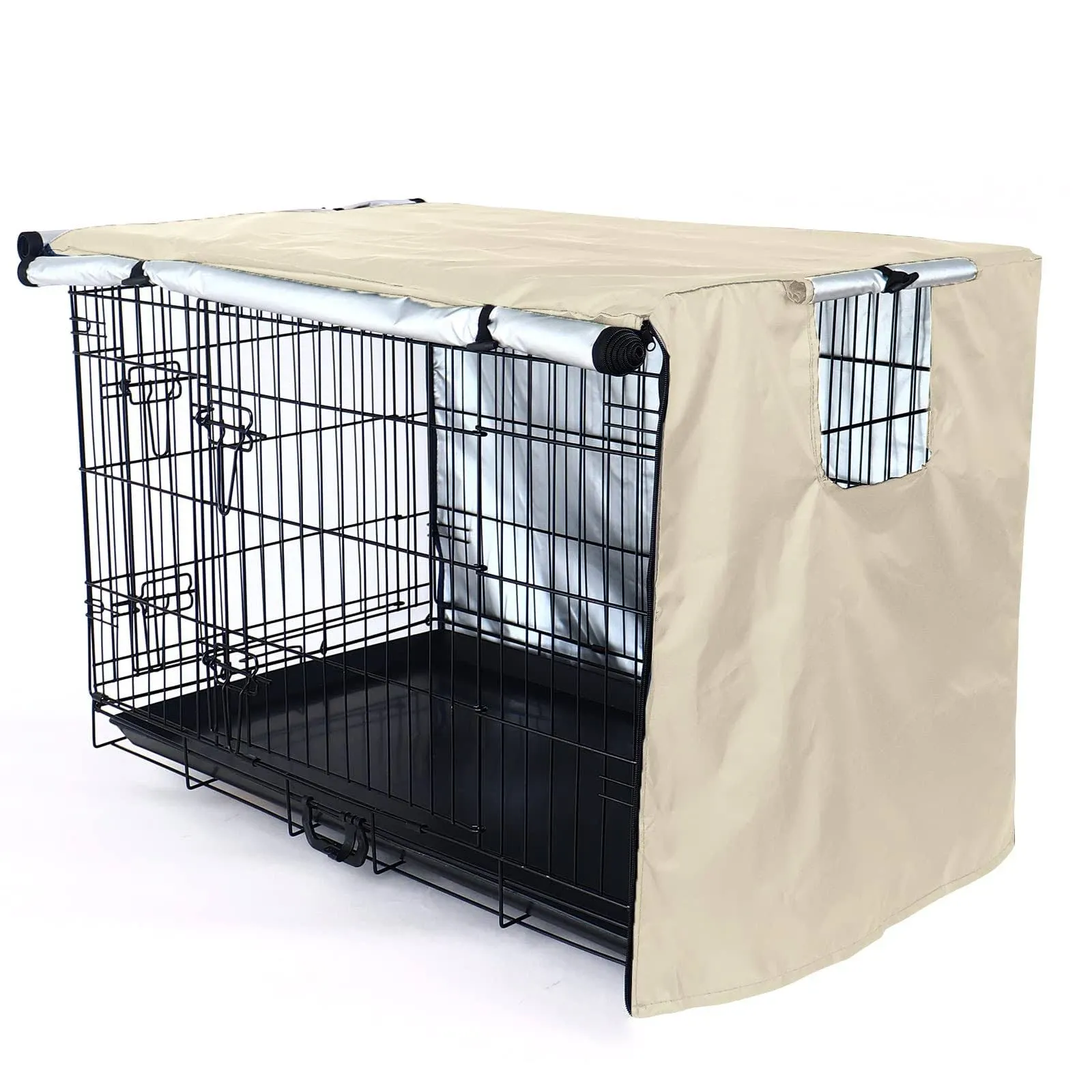 kefit Dog Crate Cover 42 inch, Kennel Cover for Dog Cage, Beige