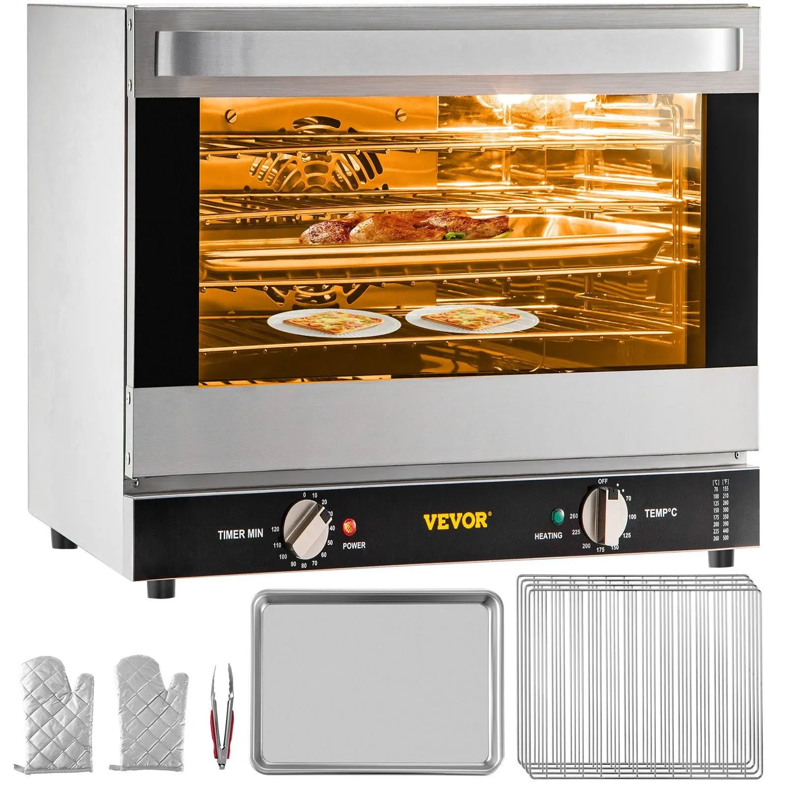 VEVOR Commercial Convection Oven, 66L/60Qt, Half-Size Conventional Oven ...