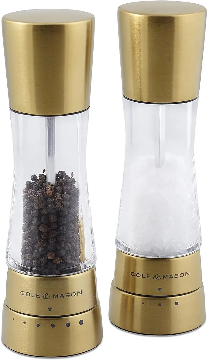 Cole & Mason H332017 Derwent Gold Salt and Pepper Mills Gourmet Precision+ ...