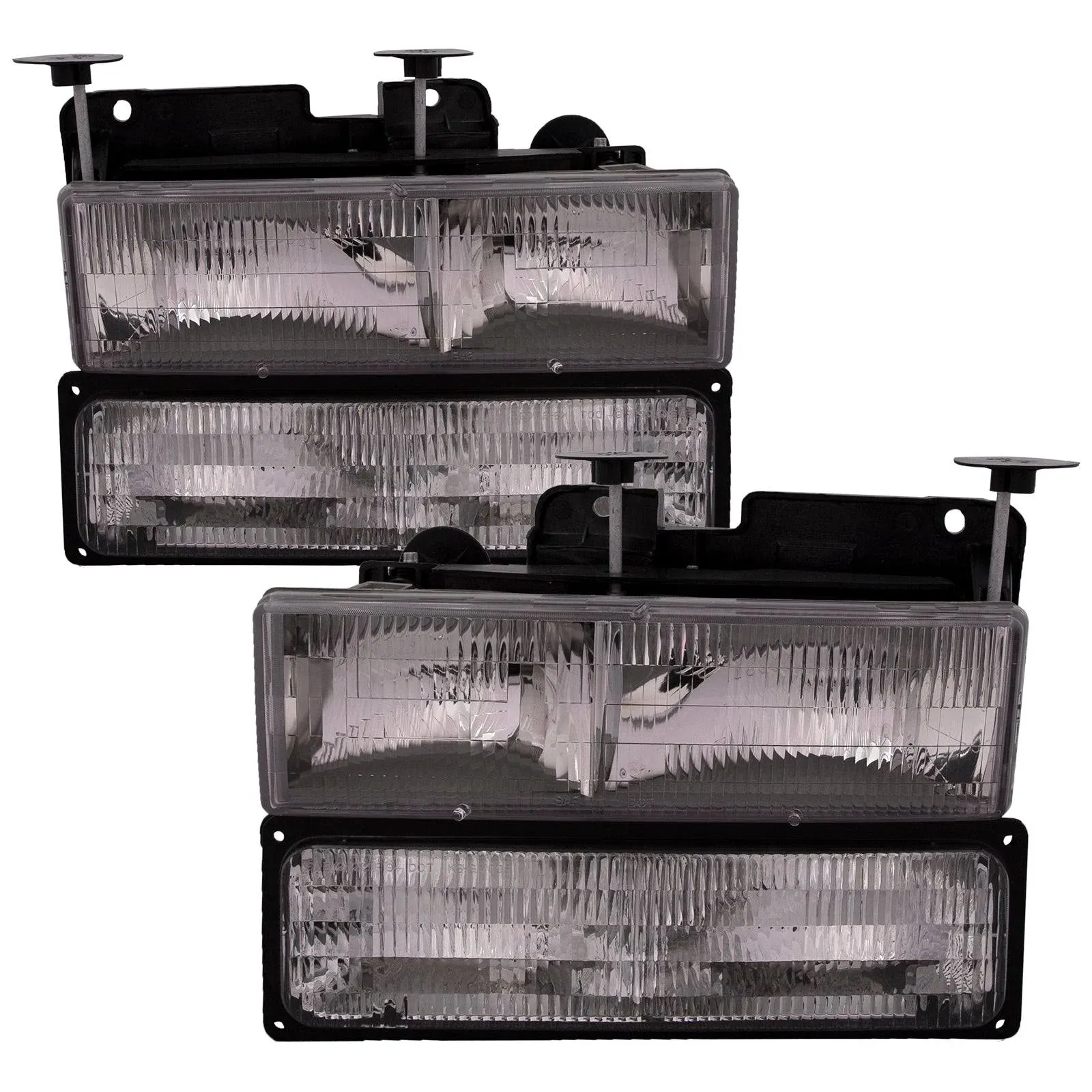 Headlights Fits Chevrolet GMC Blazer Silverado C/K 1500 2500 3500 Suburban HD Chevy Pickup JIMMY/YUK Chrome Housing Halogen Lamps