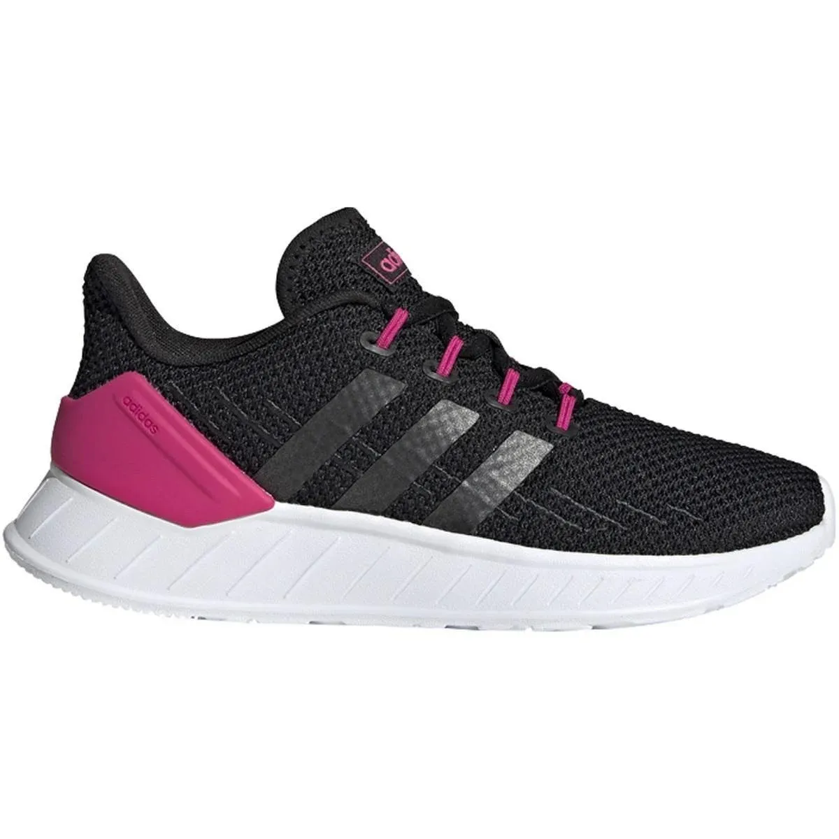 Adidas Youth Girl&#039;s Questar Flow NXT Black White Pink Shoes H04205 Sizes 11K - 7