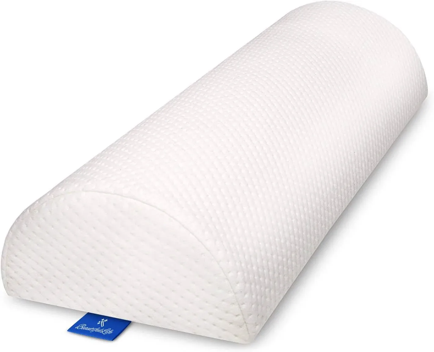 Beautifullife Back Pain Relief Memory Foam Pillow Half Moon Bolster Knee for Side Stomach Semi