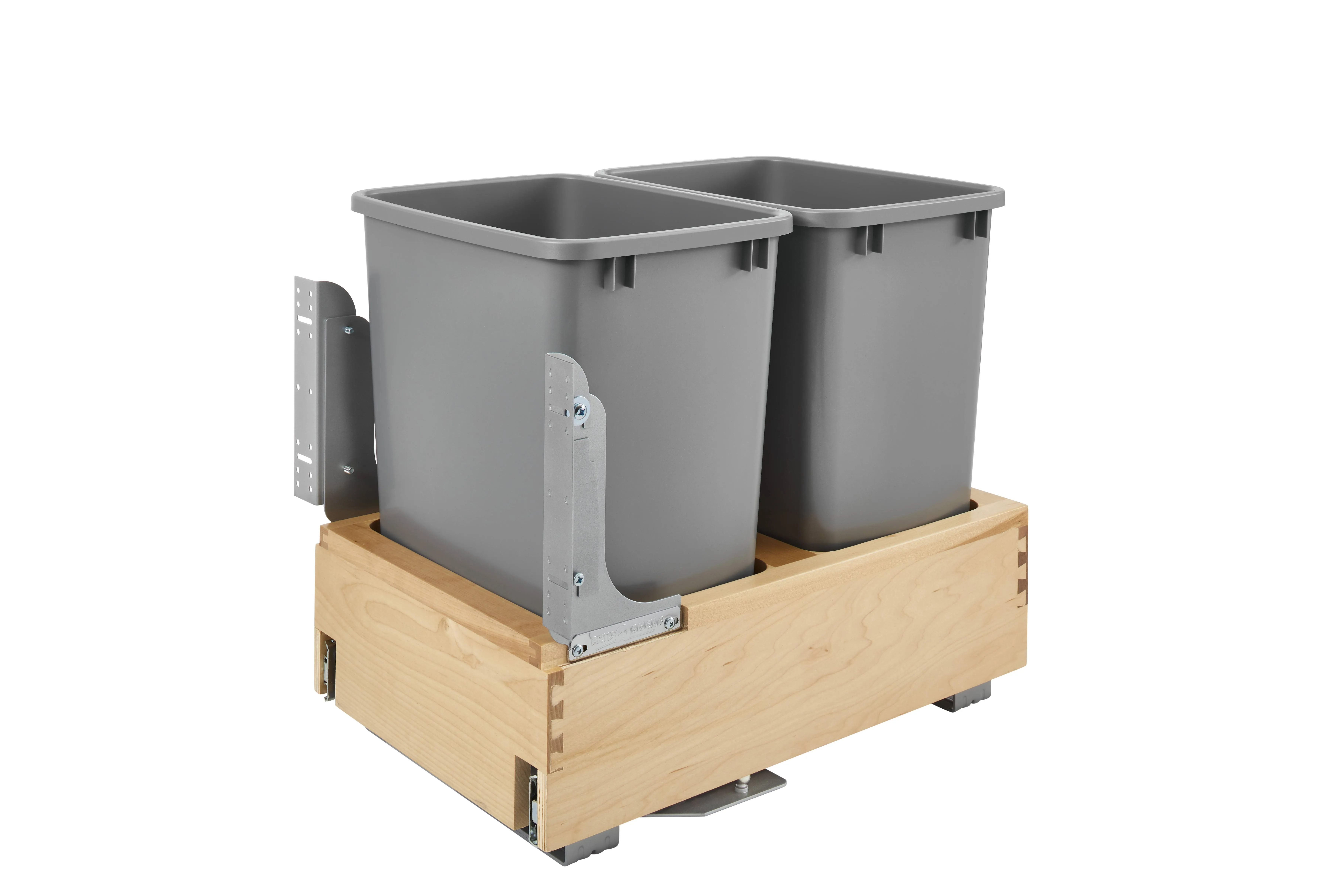 Rev-A-Shelf Wood Pull Out Trash/Waste Container w/Soft Close and Servo Drive System