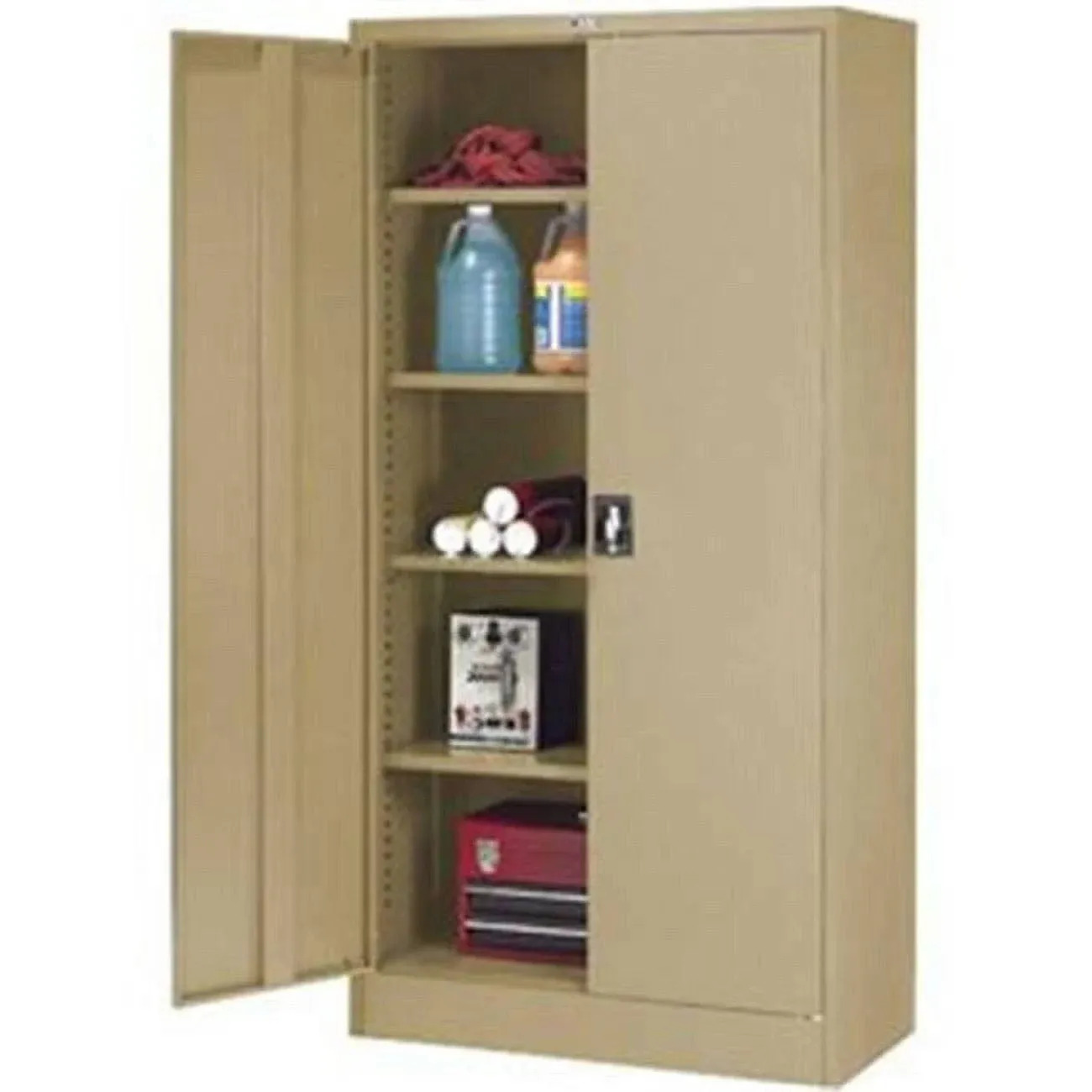 Global Industrial Steel Storage Cabinet, Recessed Handle, 36"Wx18"Dx72"H, Tan ...