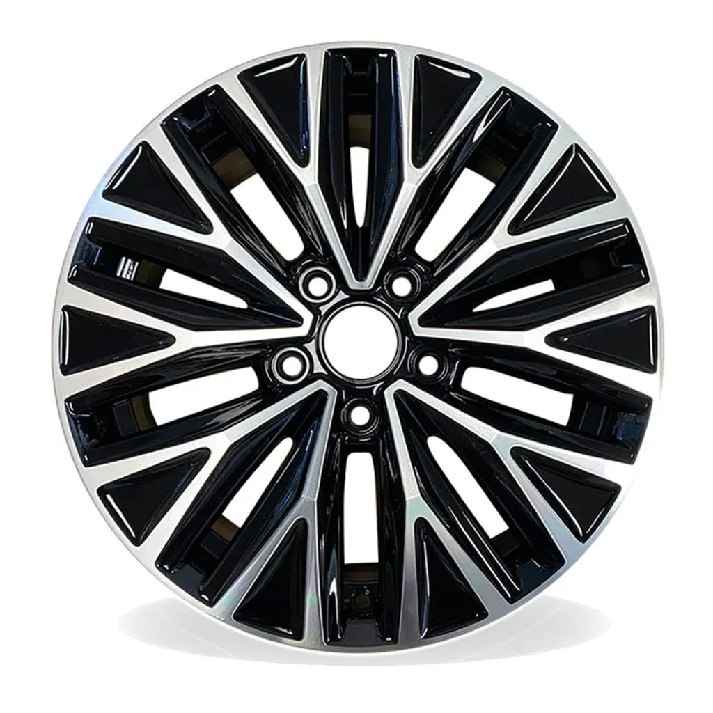 16" Single 16x6.5 Alloy Wheel For VOLKSWAGEN JETTA 2019-2021 Machined Black OEM Design Replacement Rim