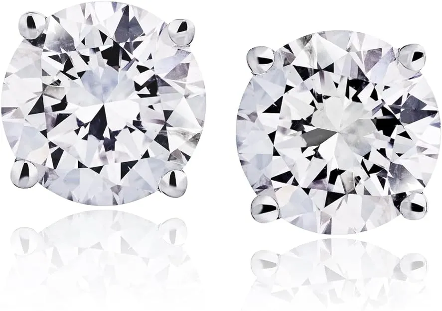 1 to 6 Carat Round Diamond Solitaire Stud Earrings