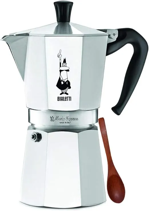 Bialetti Moka Express 9-Cup Stovetop Espresso Maker and Induction Plate