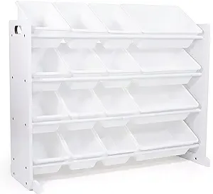 Humble Crew Cambridge White/White Super-Sized Toy Organizer with 16-Bins