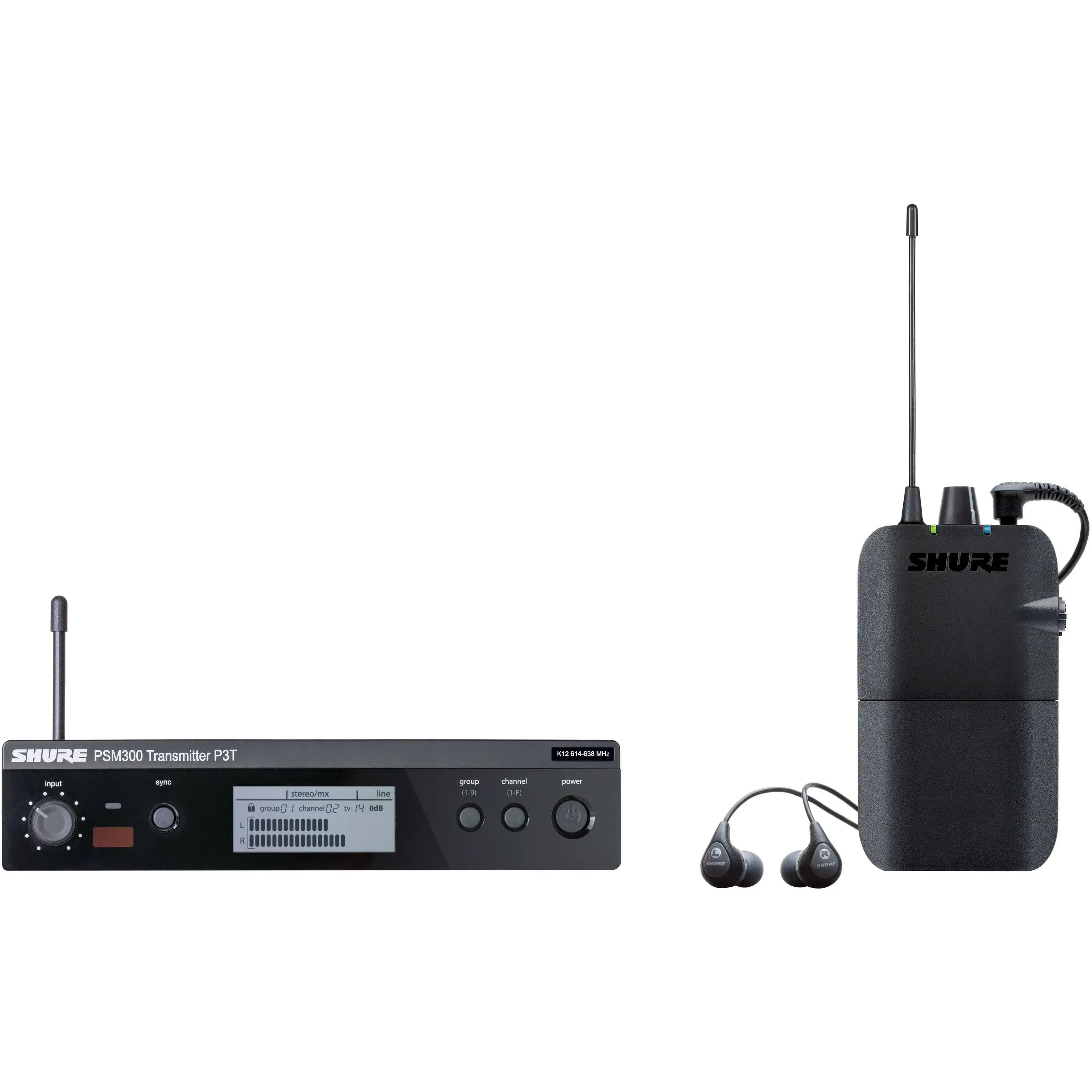 Shure PSM300 P3TR112GR Wireless In-Ear Personal Monitoring System with SE112 Earphones - J13 Band