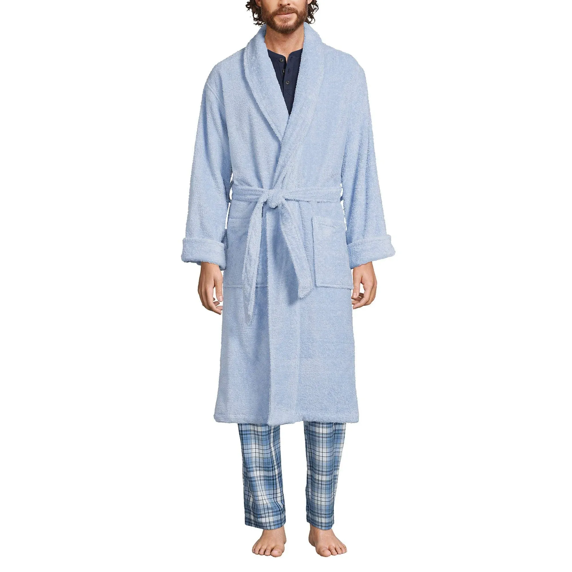 Men's Lands' End Calf-Length Turkish Terry Robe