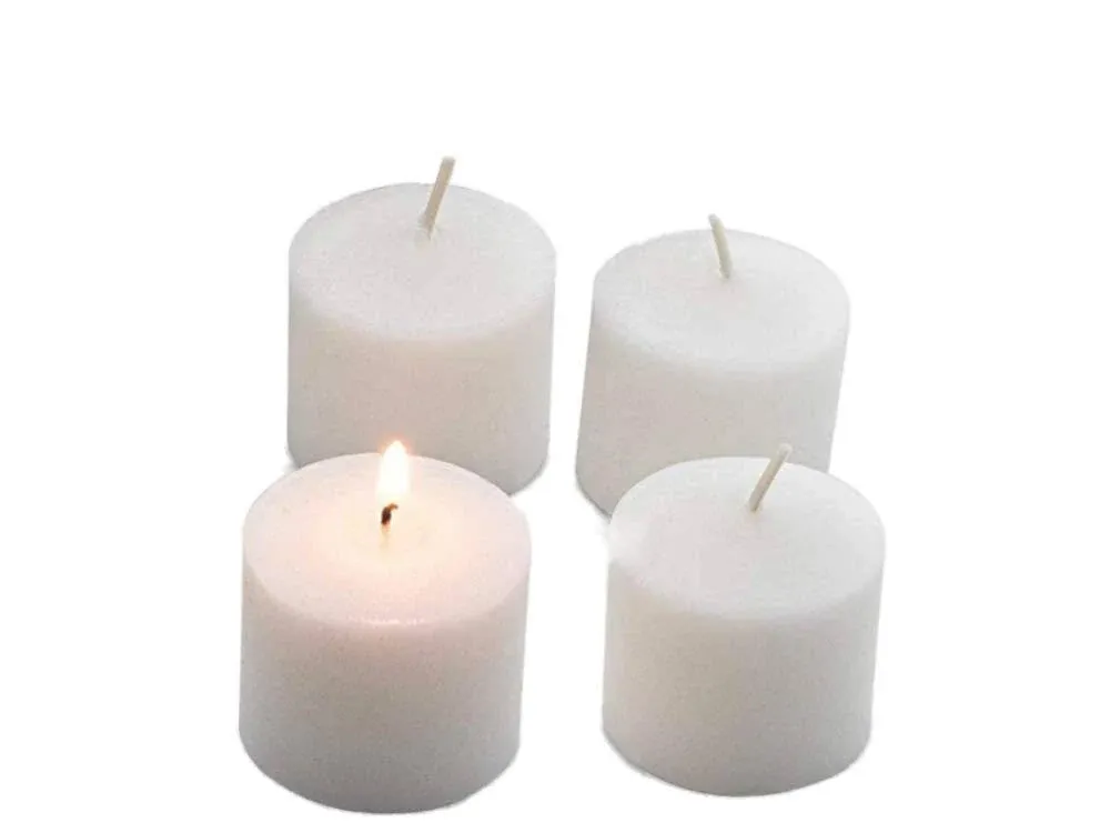 8 Hour Premium Unscented Bulk Votive Candles - Wholesale Votives for Birthdays, Baby Shower, Table Top Lights, Home Decoration, Shabbos Candles  and Weddings (White, 8 Hour - Full Case of 288)