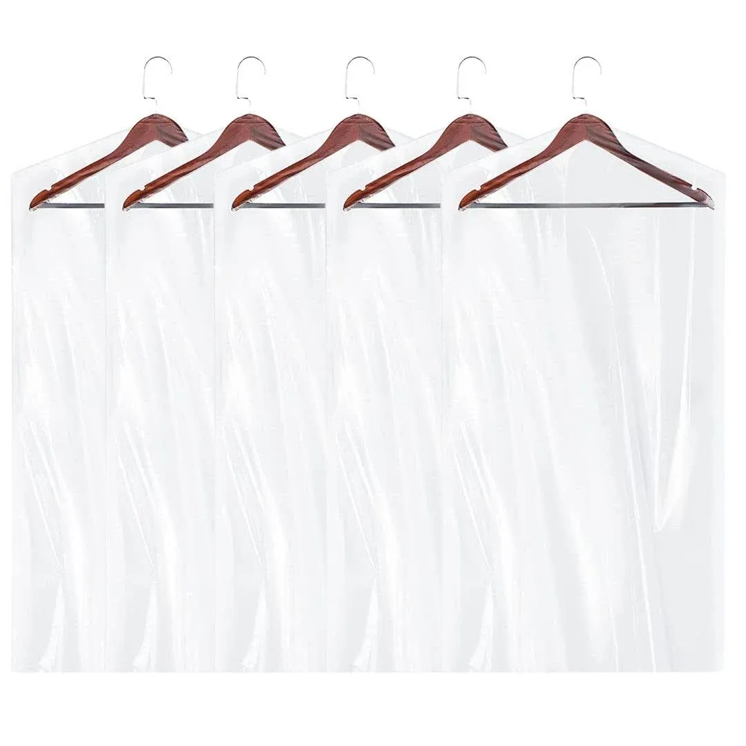 Plasticplace Clear Plastic Garment Bags for Dresses 21&#034; X 4&#034; X 72&#034;, 50 Count