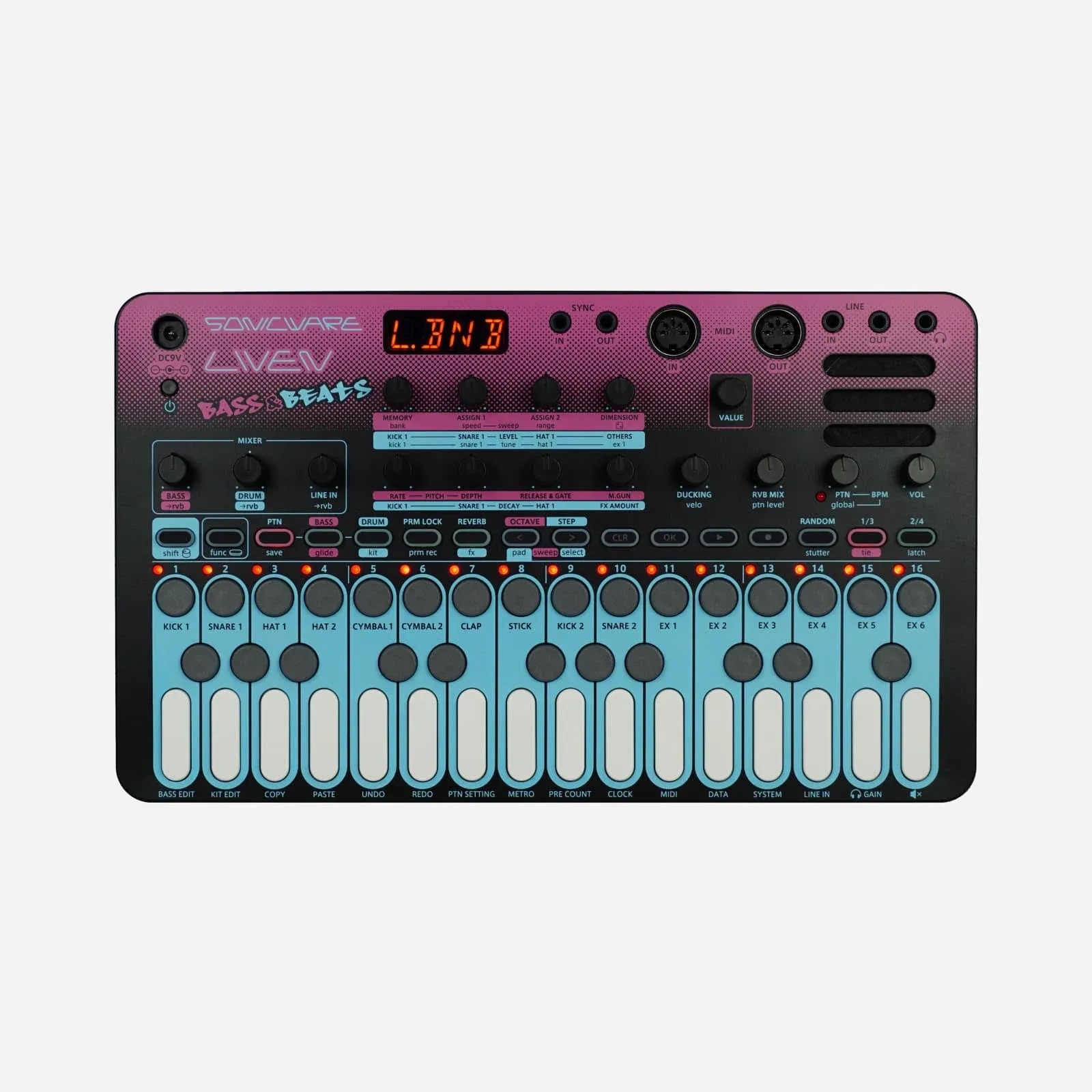 Sonicware Liven BASS&BEATS [Wavetable Bass Synthesizer and Drum Machine] Groove Box