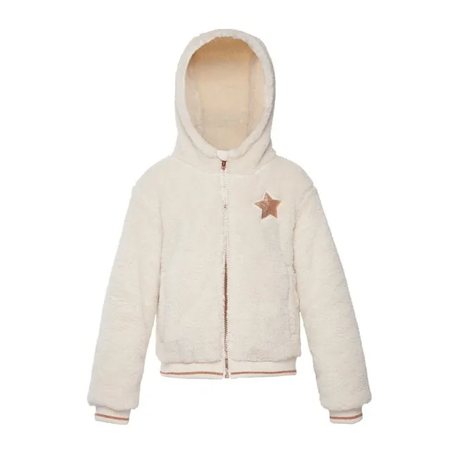 Rokka&Rolla Girls' Sherpa Fleece Lined Hooded Jacket