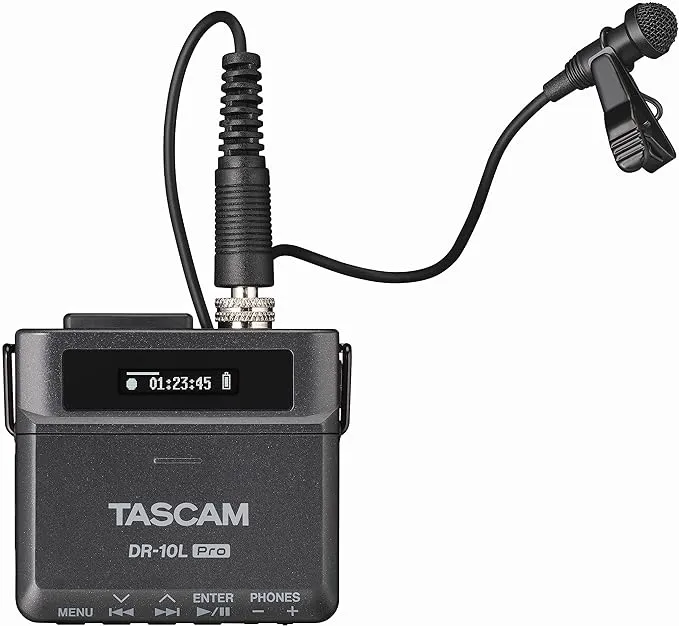 Tascam DR-10L Pro Digital Recorder with Lavalier Microphone + Keepdrum Windshield