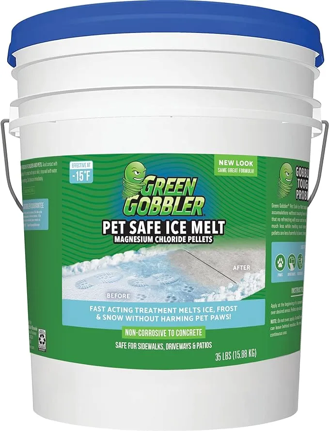 Green Gobbler Pet Safe Ice Melt Effective to -15° Fahrenheit | 35lb Pail | Fast