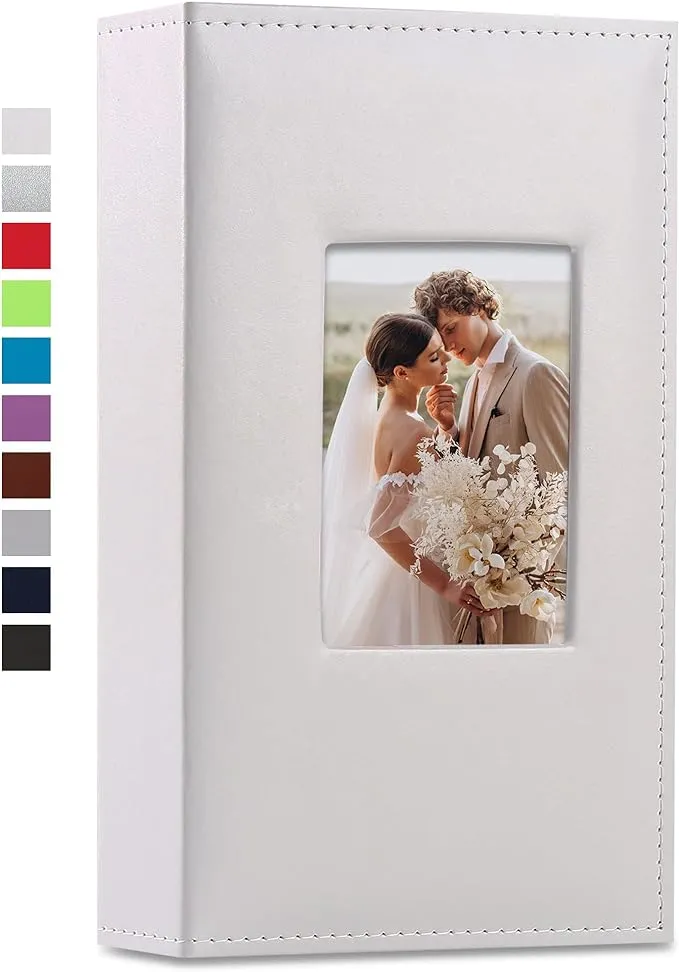 Vienrose Photo Album 4x6 300 Photos Leather Cover Extra Large Capacity Picture Book with Pockets for Wedding Family Anni