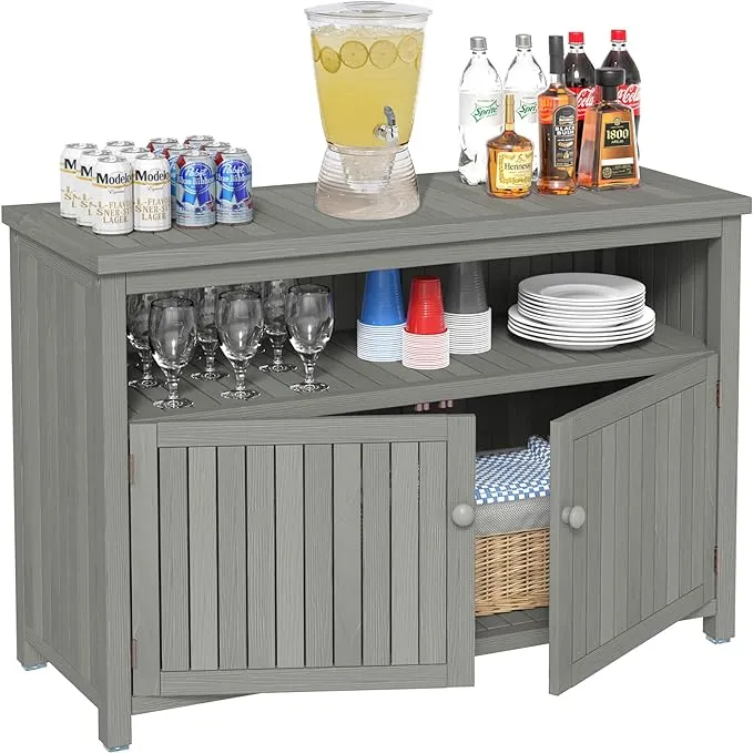 GDLF Outdoor Cabinet Console Table Sideboard for TV Stand Hot Tub Entryway Patio Deck Storage