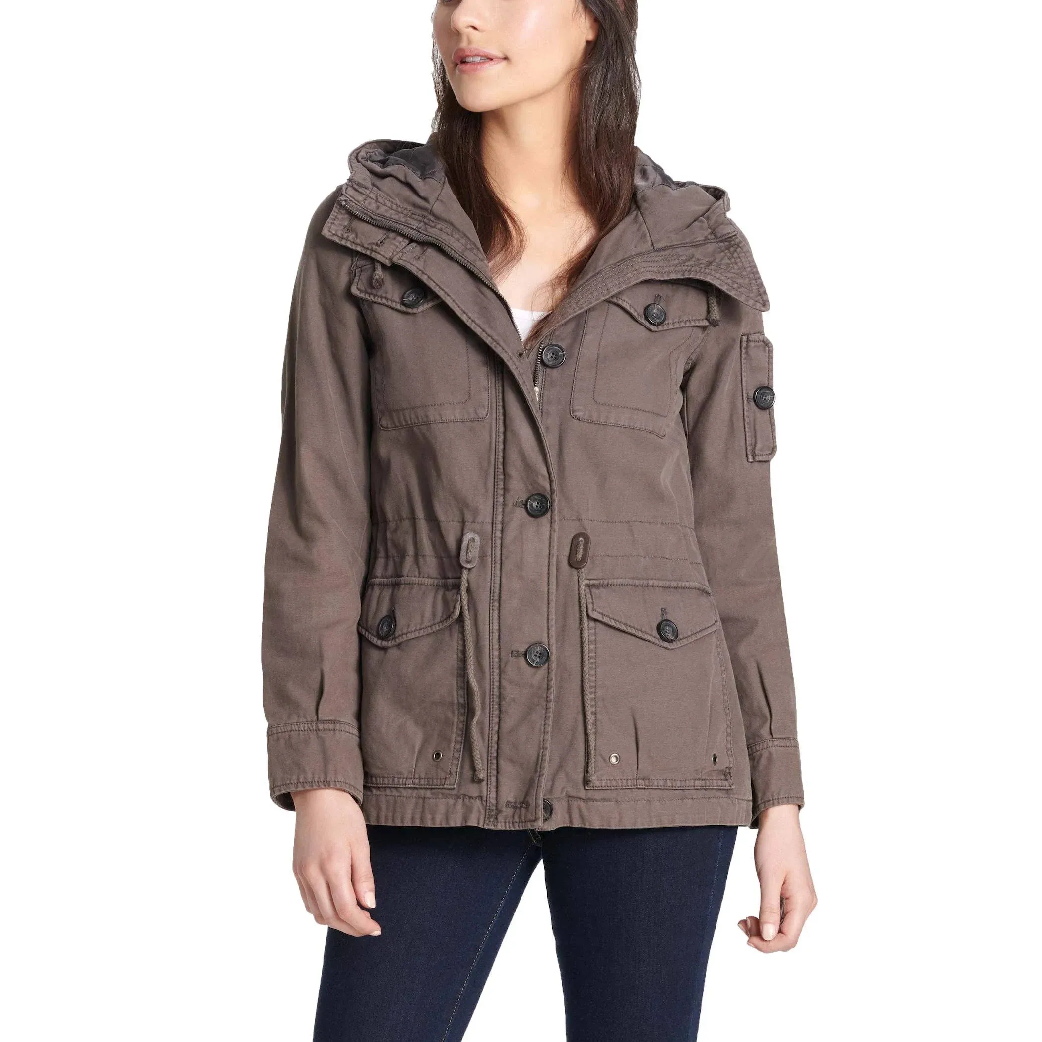 Levi's Women's Hooded Military Jacket - Grey