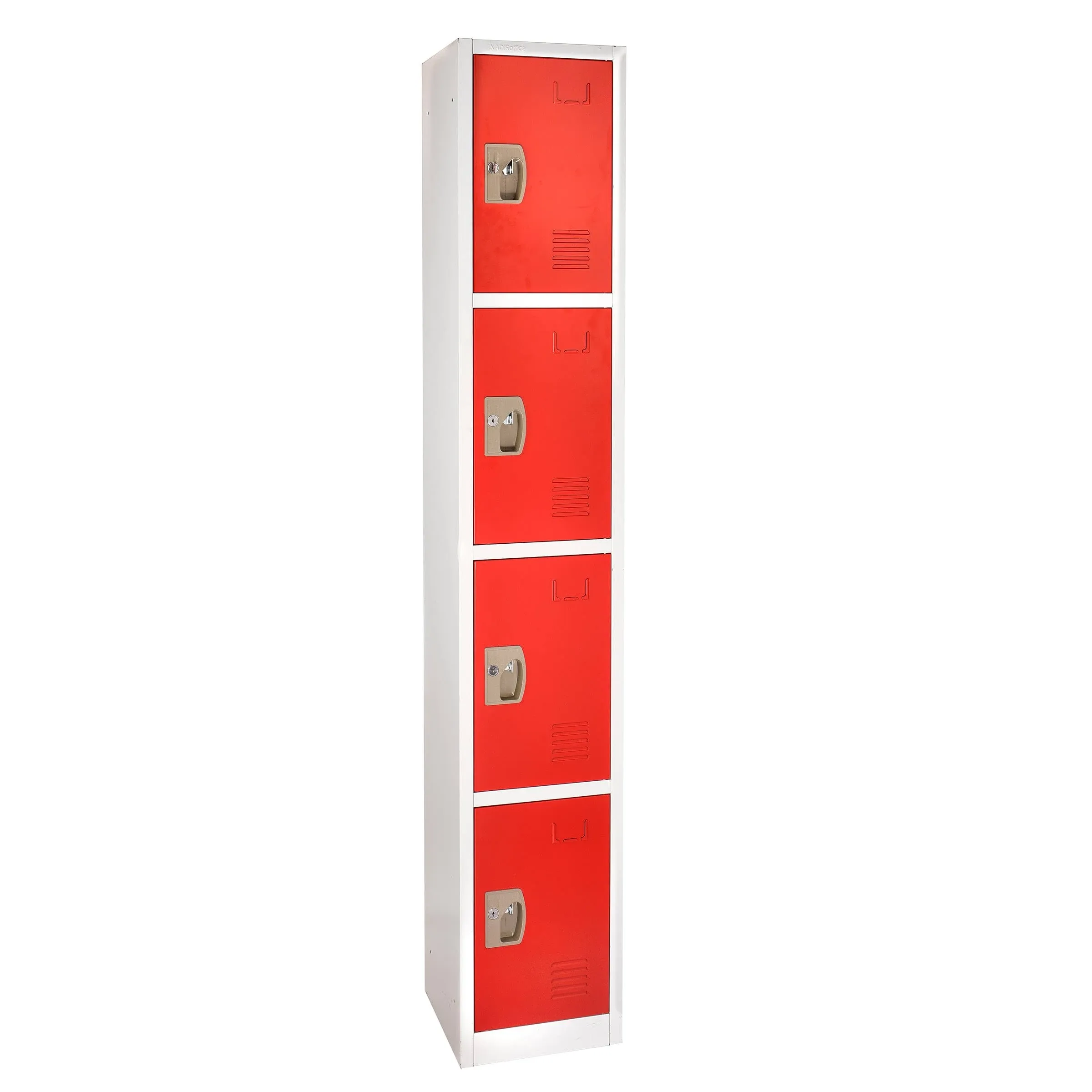 AdirOffice Large - Locker - 4 doors - 8 hooks - red