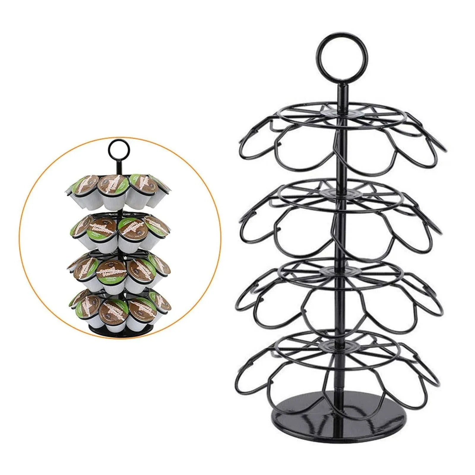 Coffee Pod Carousel Holder Organizer Compatible with 36 Cup Pods