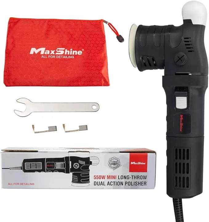 Maxshine M312 Dual Action Polisher - 550W, 6-Speed, 12mm Orbit, 5” Disc, 5/16” Thread - Car Detailing Tool for Buffering, Paint Protection, Swirl & Scratch Repair, Glossy Shine