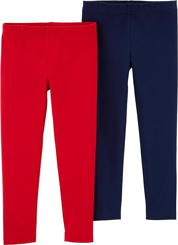 Carter's Toddler Girls 2-Pack Red & Navy Leggings 4T Red/Navy