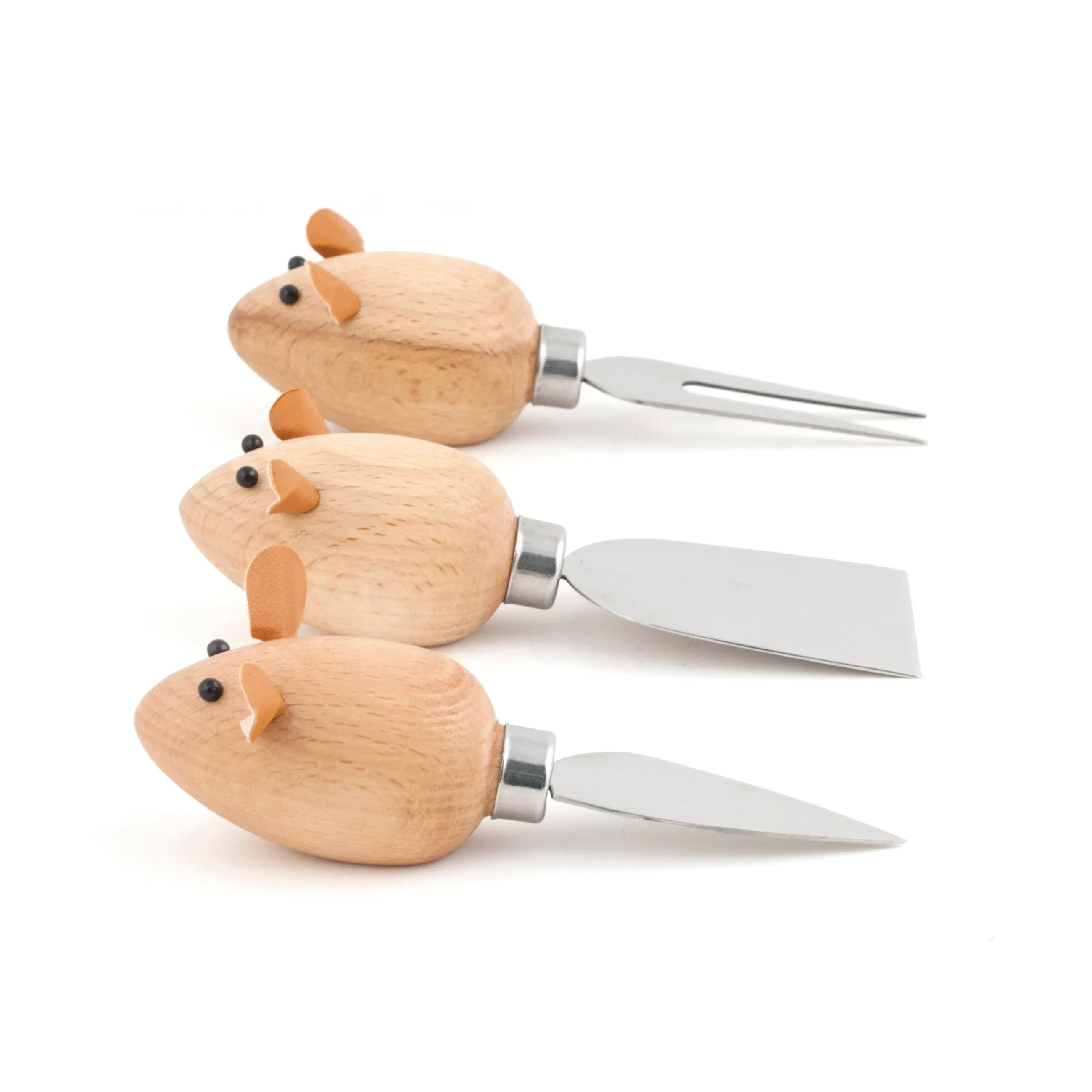 Kikkerland Mouse Cheese Knives, Set of 3