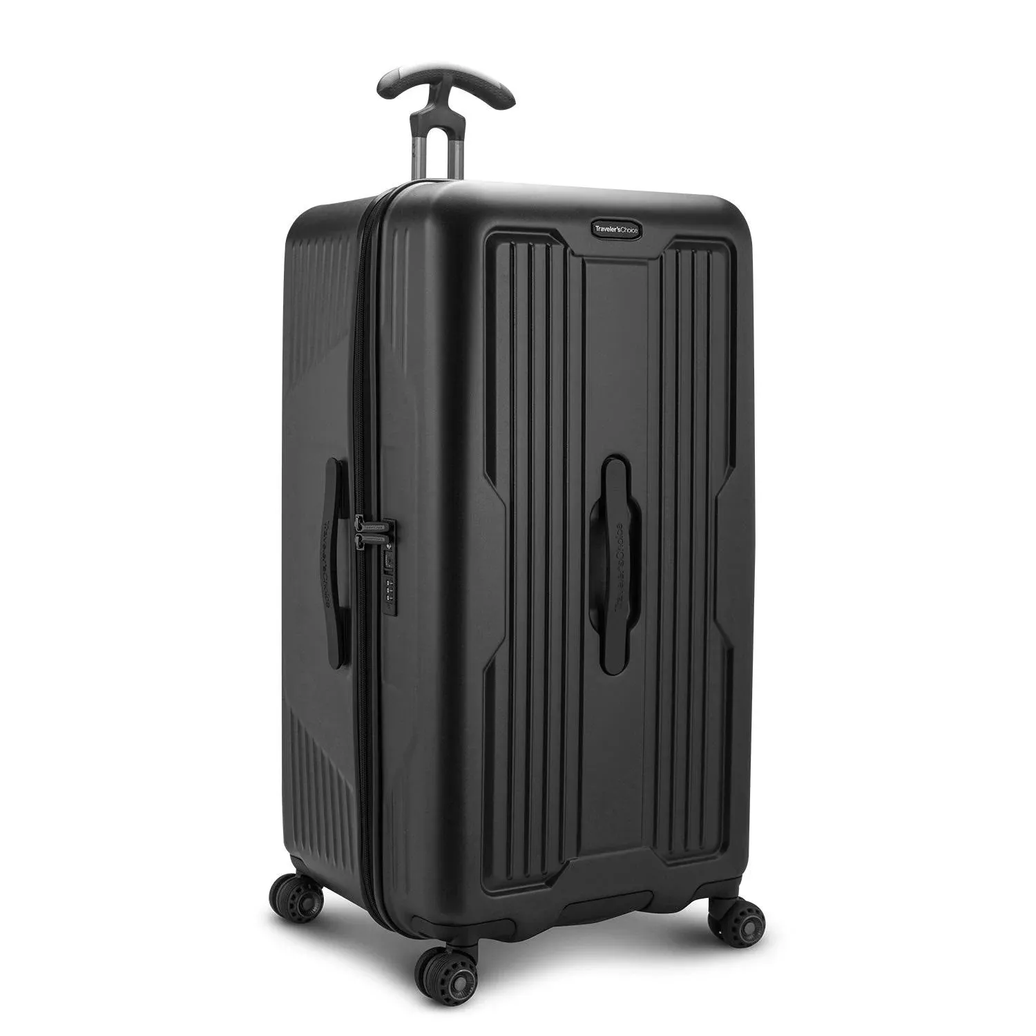 Traveler's Choice Ultimax Hardside Polycarbonate Spinner Suitcase, Black, 30" Trunk Luggage