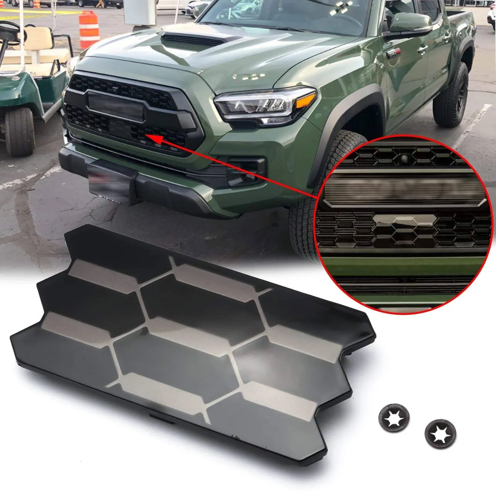 Xotic Tech OE Style Front Grill Garnish Radiator TSS Sensor Cover Replacement OE #53141-35060 Compatible with Toyota Tacoma TRD PRO 2018 2019 2020