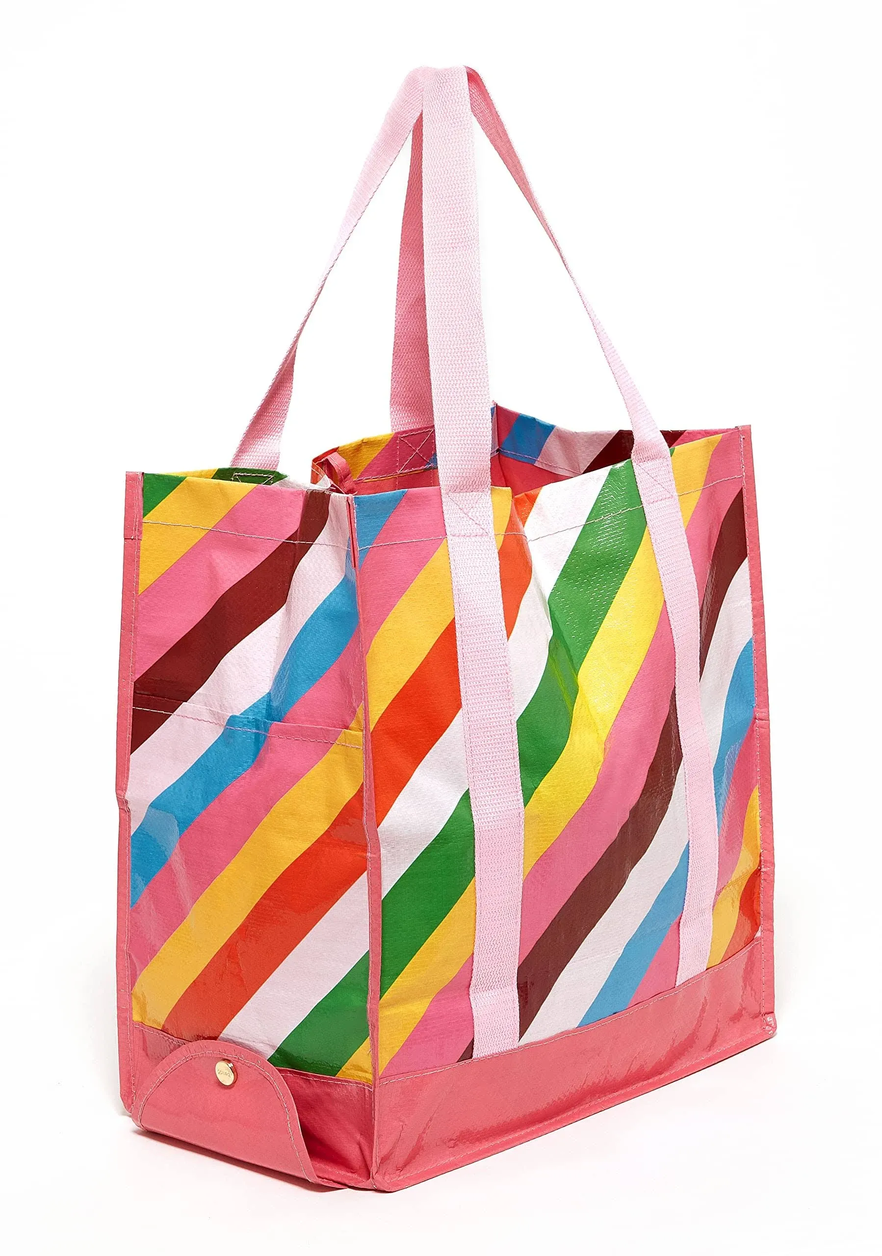 Reuse Reduce Foldable Market Tote -Rainbow Stripes