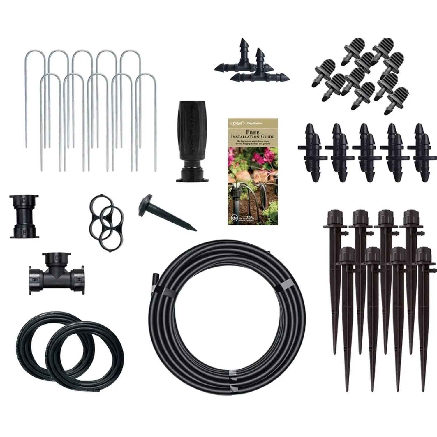 Orbit 69525 Micro Bubbler Complete Drip Irrigation Watering Kit Black/White