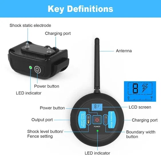 Wodondog Wireless Dog Invisible Fence for 1 Dog Signal Coverage Diameter 400m ...