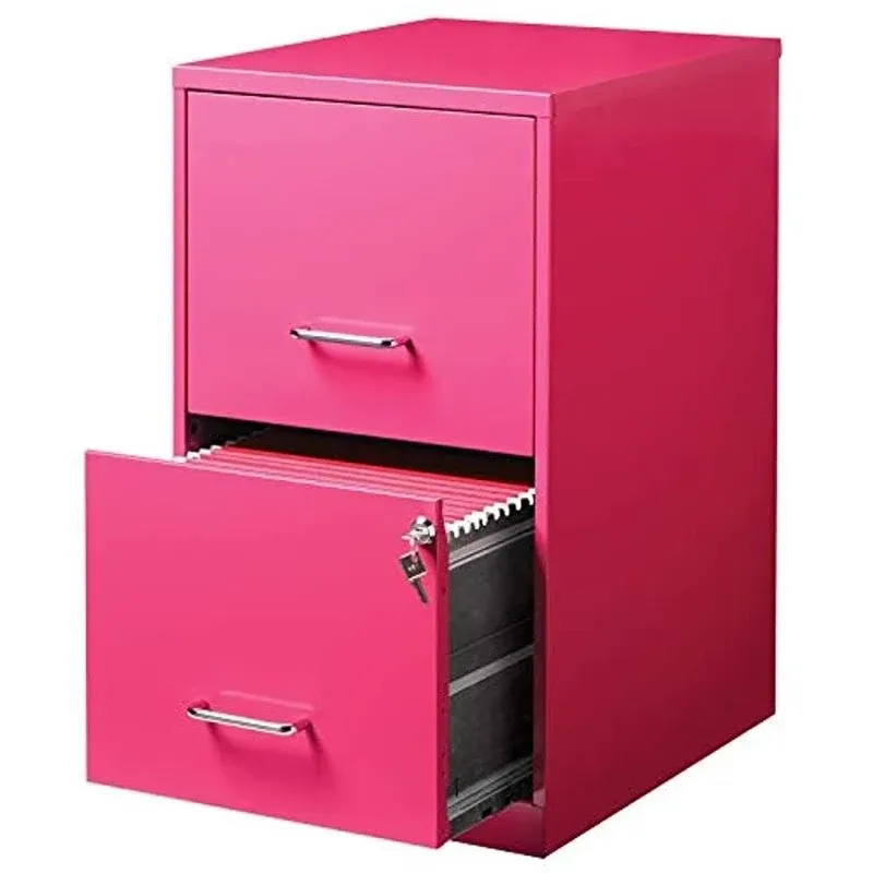 Office Dimensions 18" Deep 2 Drawer Metal File Cabinet, Pink