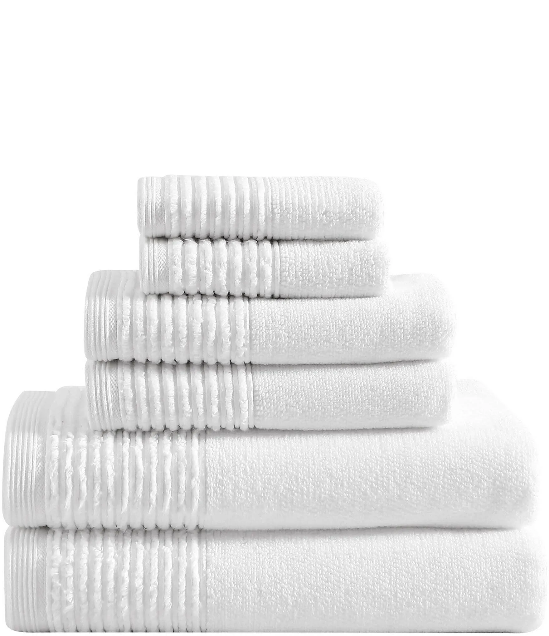 Vera Wang Sculpted Pleat Solid 6-Piece Towel Set